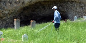 Adilcevaz Belediyesi Ekipleri Mezarlıklarda İlaçlama Yaptı