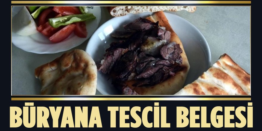 Bitlis Büryanına Coğrafik İşaret Tescil Belgesi
