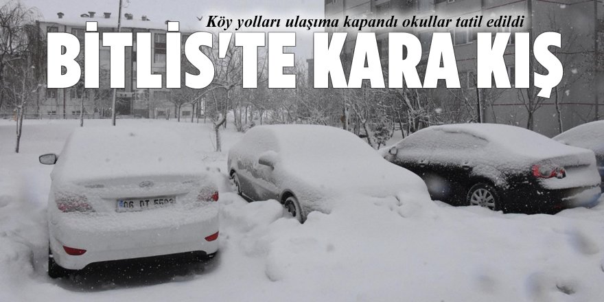 Bitlis'te 75 Köy Yolu Ulaşıma Kapandı Okullar Tatil Edildi